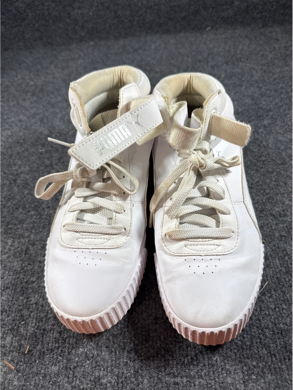 Puma Carina Mid Womens 10 White High Top Sneakers SoftFoam+ 373233-06 Shoes